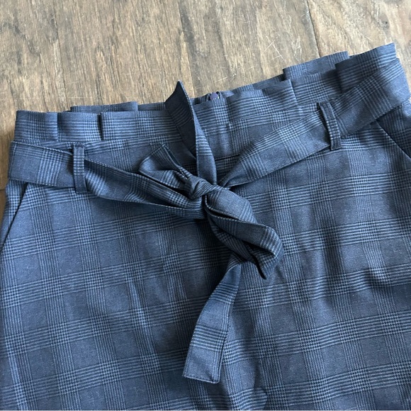 Blue Plaid Pencil Skirt Tie Front Petite 4P - Picture 3 of 5